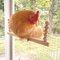 Gallinas pájaro loro entrenamiento Original madera Color pollo juguetes con campanas colgantes madera pollo columpio pájaro casa
