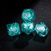 Ensemble de dés polyédriques flottants Premium en résine avec feuille d'or, 7 pièces, pour jeux de table D&D RPG Dungeons and Dragons