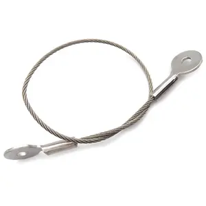 1.5mm Wire rope Assembly SS Stainless Tether Assy With Eyelet double side for machine