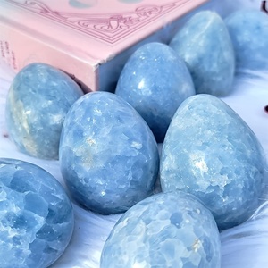 Oferta Transfronteriza: Adorno de Piedra de Celestina Natural Tallada y Pulida, Gema Semipreciosa con Forma de Huevo, Ideal para Navidad - Product Image 3