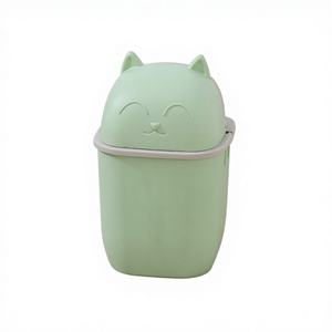 Poubelle en plastique CASAMAX WL AO-0035-2 avec couvercle, design chat mignon, 24,5x24,5x36 CM, pour la maison/le bureau - Product Image 1