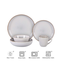 Ensemble de vaisselle en céramique blanche de promotion de septembre Assiettes à dîner de luxe à steak fin et à pizza Ensembles de vaisselle lisses allant au four