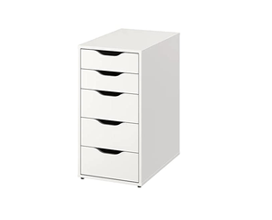 <span class=keywords><strong>Coiffeuse</strong></span> moderne en chêne blanc avec miroir sur pied, design à panneaux amovibles, grands tiroirs de rangement pratiques - Product Image 6