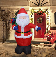 Modèle gonflable de Noël 2,4 m Gonflable 8 pieds Père Noël Ballon de jardin illuminé Décoration de Noël Ballon gonflable