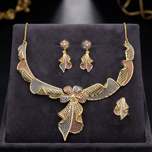 Conjunto de Joyería de Tres Tonos, Collares de Tres Tonos Chapados en Turquía, Joyería Artificial de Lujo, Joyería de Moda Personalizada, Tricolor - Product Image 1