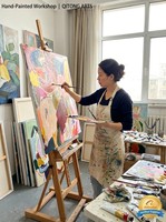 Peinture à l'huile peinte à la main, grande peinture abstraite à blocs de couleur, impasto, imperméable, écologique, haute définition, moderne, minimaliste, énorme