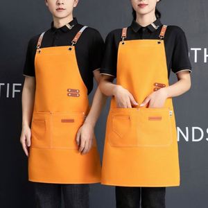 ผ้ากันเปื้อนแบบโปร่งใสลายดอกไม้ผ้าฝ้ายสไตล์เกาหลีสำหรับร้านอาหาร ทำจากผ้าไม่ทอ กันน้ำ เหมาะสำหรับร้านทำเล็บ - Product Image 1