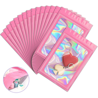 Bolsa resellable con cierre de cremallera Rosa pequeña, función a prueba de humedad para anillos, relojes, collares, marcos de fotos, pulseras de piedras preciosas