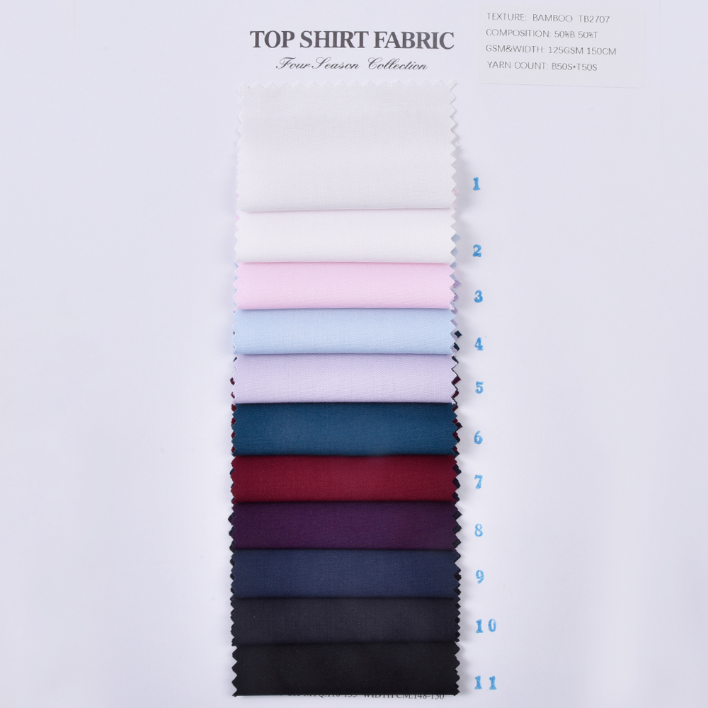 Custom Design Solid Color Soft Bamboo Anti-bacteria 50%bamboo Fiber 50%polyester Fabric