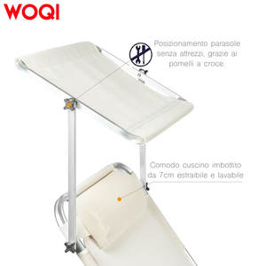 Tumbona Plegable Woqi 190x58x28cm con Respaldo Ajustable, Transpirable, para Uso en Exteriores, Playa, Jardín y Terraza - Product Image 5