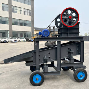 Мобильная щековая дробилка малого размера с дизельным двигателем, нижняя щековая дробилка с вибрационным ситом, популярная в Африке дробилка для камня - Product Image 2