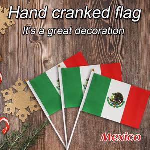 Envío rápido de la bandera del poste de plástico canadiense americano para el juego de pelota que agita la bandera colgante Poste de madera mexicano Mini Bandera de mano - Product Image 2