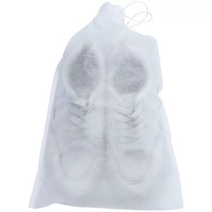 Sac à chaussures en tissu non tissé blanc, bouche plate, épaissi, cordon de serrage, résistant à l'eau, empêche les chaussures de jaunir, <span class=keywords><strong>Himmers</strong></span> SNW-1203 - Product Image 2