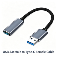 Convertidor USB C Hembra a USB A Macho, Cable OTG de Carga Rápida 3A para Unidad Flash, Disco Duro, Samsung, Macbook, PC