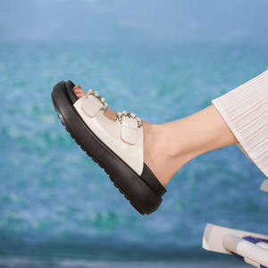 Fairy-style genuine leather slip-on casual one-piece <b>platform</b> stiletto <b>heel</b> women's shoes - Product Image 5