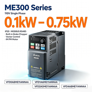 ME300 VFD อินเวอร์เตอร์ 110V 1 เฟส 0.1-0.75kW VFD0A8ME11ANNAA VFD1A6ME11ANNAA VFD2A5ME11ANNAA VFD4A8ME11ANNAA สำหรับมอเตอร์ AC ขนาดเล็ก - Product Image 1
