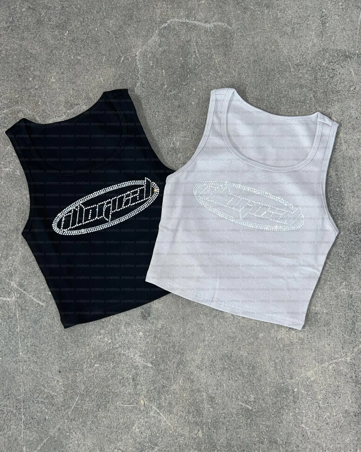 WT Camiseta de verão sem mangas com estampa de tela 100% algodão para mulheres, camiseta personalizada com strass