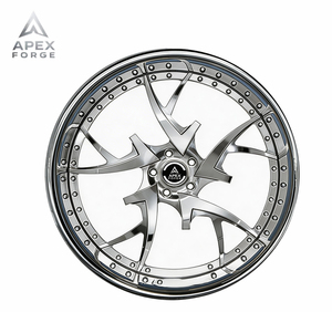 Jantes forgées classiques personnalisées APEX FORGE 22 <span class=keywords><strong>24</strong></span> 28 26 pouces, jantes concaves chromées, jantes forgées Rucci 2 pièces à rayons multiples - Product Image 2
