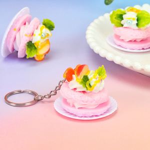 Cake Keychains for Women Men Girls DIY Material 3D Cute Cartoon Food <b>Key</b> <b>Chain</b> - Product Image 5