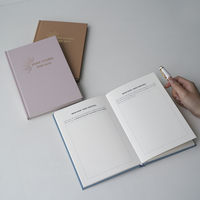 Carnet de planification quotidienne A5 tendance avec logo personnalisé, couverture rigide en tissu lin écologique, 100 feuilles, journal solaire, cadeau