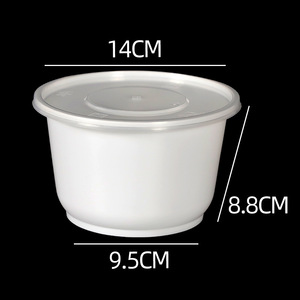 Disposable Takeaway Bowls Round 900ml With Lid Microwave Safe Refrigerated Thickened Packaging For Soup And Flour - Product Image 5