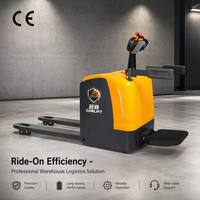 Chariot élévateur électrique complet autoporté avec roues en polyuréthane pour l'empilage de palettes en entrepôt et la manutention de matériaux en intérieur