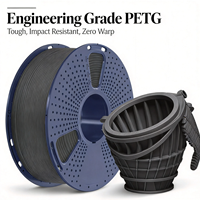 Filament d'imprimante 3D Perfuture PETG gris mat 1,75 mm, résistant, faible déformation, sans effet de chaîne, bobine de 1 kg, pour pièces fonctionnelles et modèles