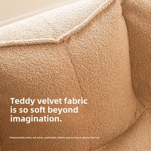 Sofá Puff Moderno de Tela Crema, Desmontable, Reclinable, Estilo Tatami, Doble, Relleno de Espuma para Dormir, para Dormitorio y Sala de Estar - Product Image 3