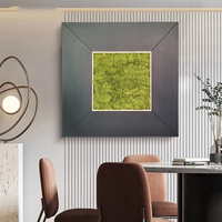 Moderne Abstrait 3D Relief Design En Bois Tenture Verte Paysage Toile Peinture À L'huile Décor À La Maison Mixte 3D Relief Peinture