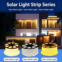 Kit de Bande Lumineuse LED Solaire IP65 Étanche Multicolore Température de Couleur CRI80 Effet de Chasse Alimentation Télécommande Panneau Lithium