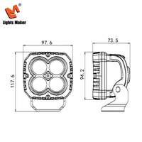 Focos de Trabajo LED de 3.8 Pulgadas y 40W, 3500LM, Haz de Luz Concentrada y Difusa, con Conector DT, para Todoterreno, Camionetas 4x4, Tractores, SUV, Barcos, LML-0301-40