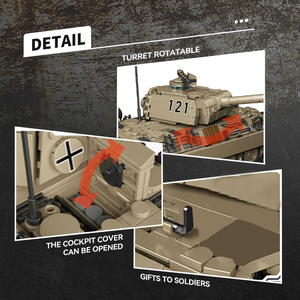 Cayi New WW2 xe tăng hạng nặng mô hình quân sự Chiến Tranh Thế Giới 2 thiết bị moc gạch nhựa đồ chơi thiết lập cho trẻ em OEM DIY xây dựng khối thiết lập - Product Image 6