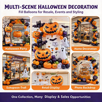 Vente en gros de ballons en feuille brillante Feile pour Halloween, ensemble de décoration de fête personnalisée imprimée