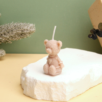 Bougie décorative créative en forme d'ours mignon de luxe, bougie en cire faite à la main, décoration d'intérieur, cadeau pour femmes, décoration de fête d'anniversaire