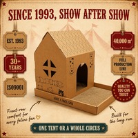 Maison à chat en carton ondulé tout-en-un, robuste et écologique, pour l'intérieur, vente en gros pour animaleries