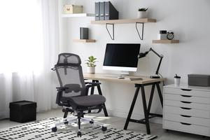 Yuhang เก้าอี้สำนักงานตาข่ายเต็มรูปแบบพร้อมพนักพิงศีรษะที่วางแขน3D เก้าอี้ตาข่ายรองรับสรีระศาสตร์หรูหรามีที่วางเท้า - Product Image 6