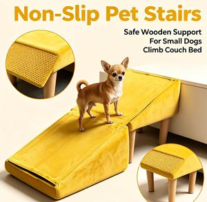 Escaleras para Mascotas 2 en 1 con Diseño Dividido, Otomana Plegable Personalizada, Escalones de Madera Antideslizantes para Perros, Muebles para Mascotas al por Mayor - Product Image 1