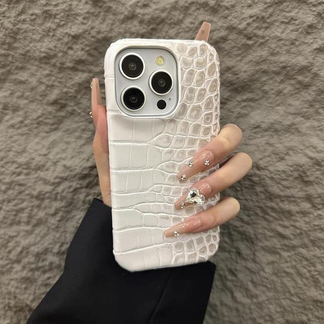 Stylish for Crocodile PU Leather Phone Case for iPhone 17 16 15 Fashion Mobile Phone Cover Shockproof Anti-Drop Protective Case