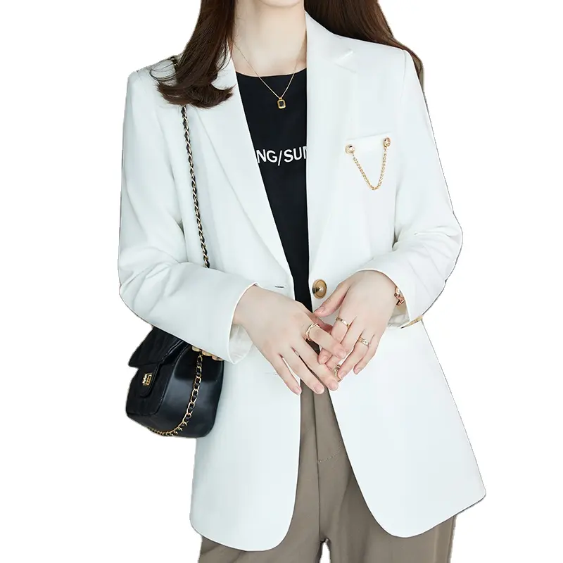 Wholesale High-quality Casual Blue Business Blazer Women's Coats with Pocket for Women Fashion Office lady Outwear formal Jacket