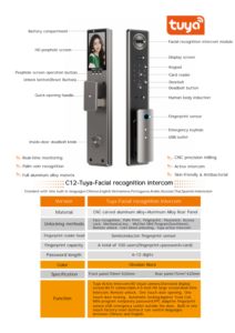 สมาร์ทล็อค สแตนเลสสตีล ระบบจดจำใบหน้า Wi-Fi จัดเก็บข้อมูลบนคลาวด์ เกรด C วิธีปลดล็อคประตูเหล็ก - Product Image 6