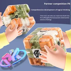 BJQ OEM 3D ปริศนาเขาวงกตลูกบาศก์มายากล ของเล่นฝึกสมอง หลากสีสัน ลูกบอลวิ่งบนราง ช่วยคลายเครียดและความวิตกกังวล - Product Image 4