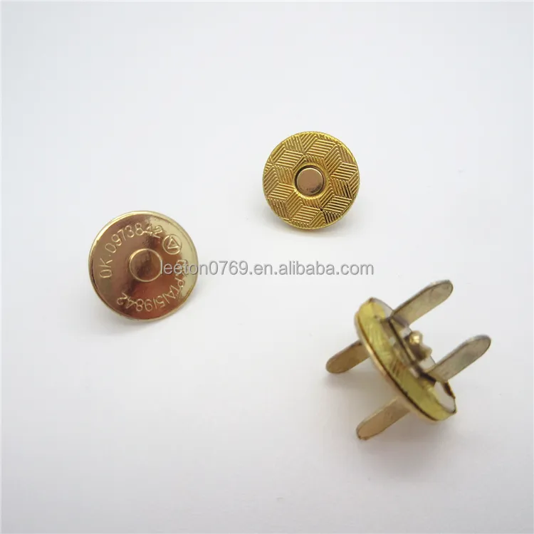 Stock supply 14 x 2mm ultrathin and strong magetic button clasp for leather bag