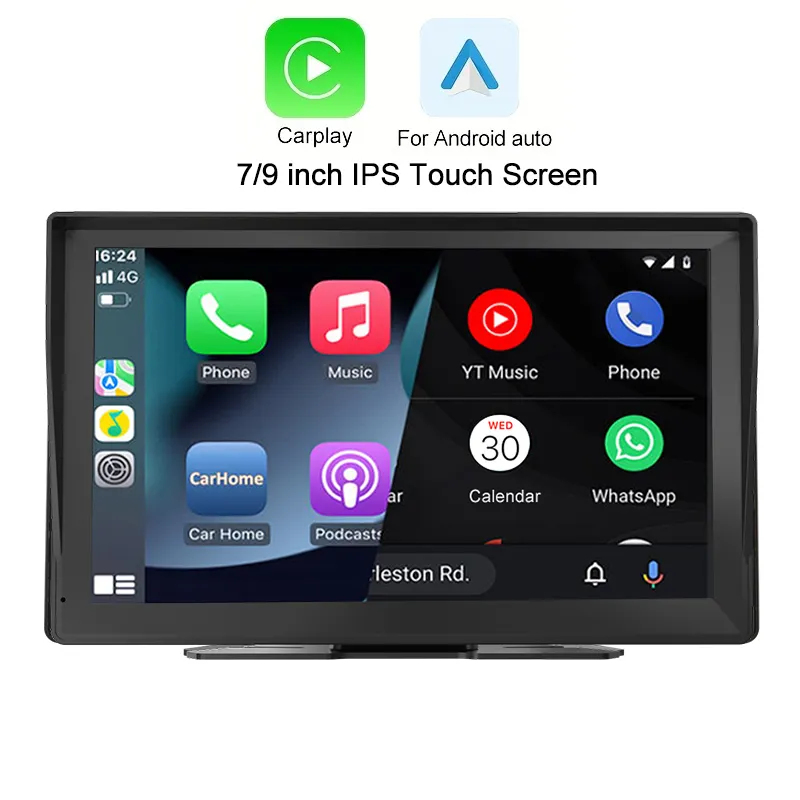 9 inch 7-Inch Sunshade IPS Touch Screen Stereo MP5 Player Portable Wireless Android Auto and Carplay Support for Desktop