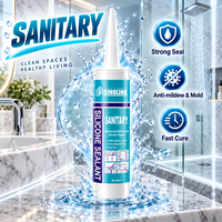 Mastic silicone transparent de haute qualité pour sanitaires de salle de bain 300ml – Idéal pour douche, baignoire, lavabo, toilettes, carrelage et verre