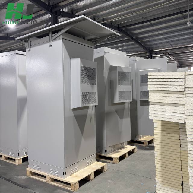 HJ IP65 Outdoor Telecom Cabinet 19" Rack Weatherproof Telecommunication Enclosure for 5G Base Station with Cooling Fan