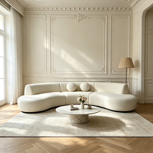 Divano Moderno Curvo in Tessuto per Soggiorno e Hall d'Hotel, Produttore OEM ODM, Dimensioni e Materiali Personalizzabili, <span class=keywords><strong>Design</strong></span> d'Arredamento Morbido - Product Image 1