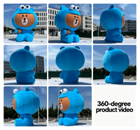 Ours en peluche gonflable géant de 6,8 m / 22,31 pieds pour publicité extérieure, mascotte gonflable personnalisée en forme d'ours en peluche