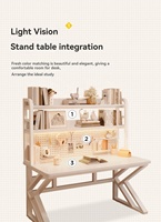 Bureau d'ordinateur de style crème YOUTAI avec étagères et rangement, bureau d'étude pour le bureau à domicile