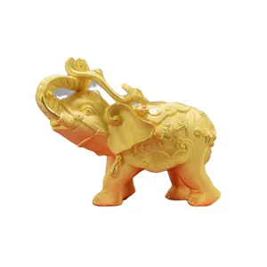 Factory wholesale 1 pcs shipping business enterprise feng shui office furnishing model 24k gold elephant