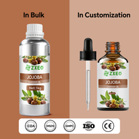 Huile de Jojoba 100% Pure et Naturelle Pressée à Froid, Huile de Graines de Jojoba Dorée Biologique pour Cheveux, Peau, Visage, Corps et Massage (Vente en Gros)